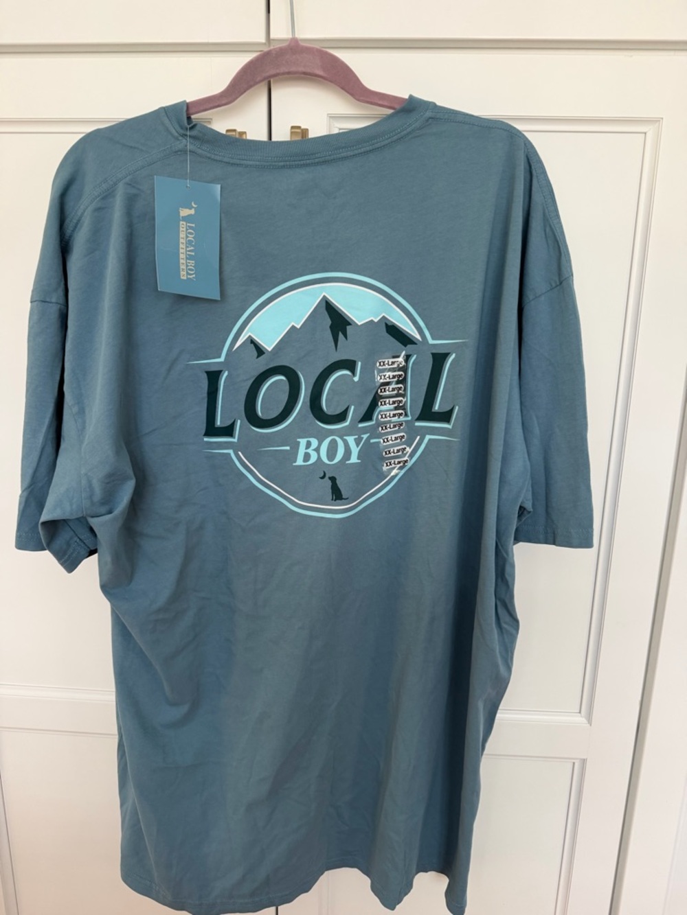 Local Boy Short-Sleeve Pocket Tee in Dusty Blue - Picture 2 of 3